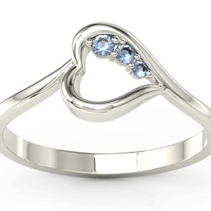 Pierścionek z białego złota z szafirami BP-82B