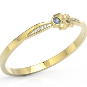 Pierścionek motylek z żółtego złota z niebieską cyrkonią BP-89Z-R-C