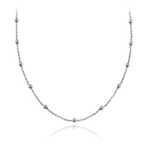 Srebrny naszyjnik łańcuszek z kulkami Amelia - małe kulki