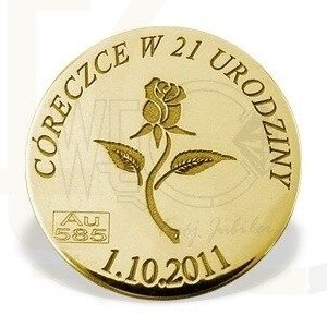 Grosz "na szczęście" ze złota D-6Z doskonały prezent na każdą okazję