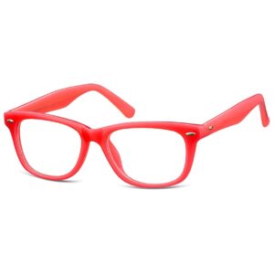 Okulary dziecięce zerówki prostokątne oprawki korekcyjne PK10A czerwony