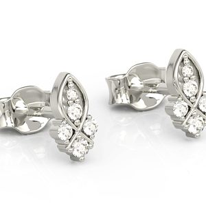 Kolczyki z białego złota z cyrkoniami BPK-86B-C