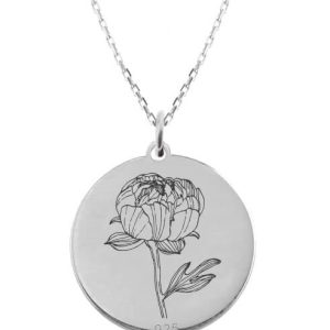 Kwiaty Polskie - Naszyjnik z Peonią - Grawer
