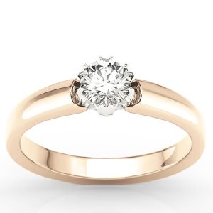 Pierścionek z różowego i białego złota z białym szafirem BP-2130PB