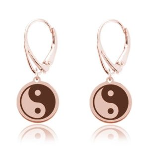 Damskie Kolczyki z Symbolem Yin Yang ze Srebra pr. 925 - rose gold
