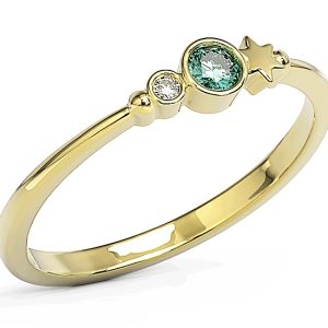 Pierścionek z żółtego złota z cyrkoniami Swarovski Mieta BP-6711Z-C/MINT