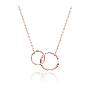 Naszyjnik damski ze srebra pr. 925 z dwoma kołami - rose gold