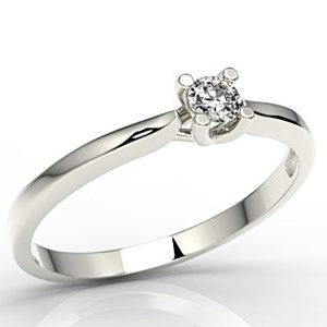 Pierścionek zaręczynowy z białego złota z diamentami LP-8112B