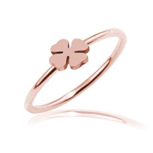 Srebrny pierścionek Millie - koniczynka - rose gold