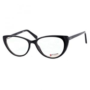 Damskie Okulary zerówki korekcyjne oprawki kocie oczy STAC-19 czarne