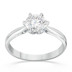 Pierścionek z brylantem certyfikowanym 1,0ct F/VVS1 z białego złota AP-66-1,0/B