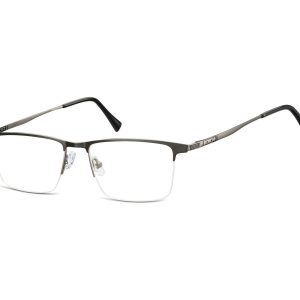 Okulary zerówki korekcyjne Prostokątne Żyłkowe 908A czarno-grafitowe