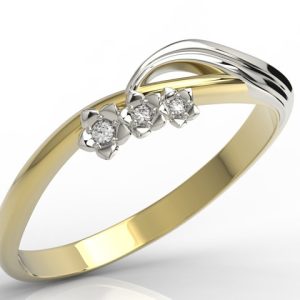 Pierścionek z żółtego i białego złota z diamentami AP-58ZB