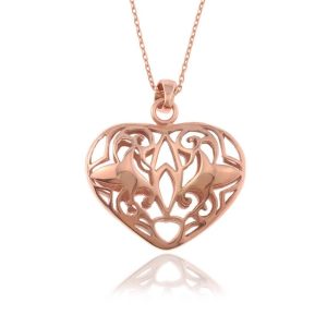 Naszyjnik z ażurowym sercem Myra - rose gold