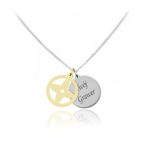 Naszyjnik Joyfull - koniczynka - grawer - dwa kolory