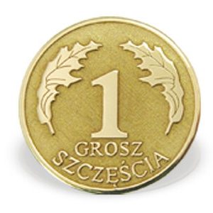 Grosz "na szczęście" ze złota M-2Z doskonały na ślub lub zaręczyny