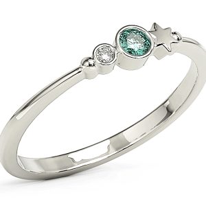 Pierścionek z białego złota z cyrkoniami Swarovski Mięta BP-6709B-C/MINT