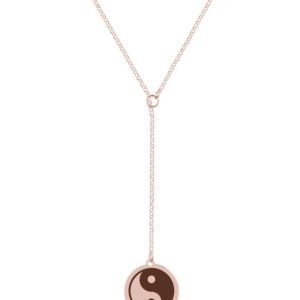Naszyjnik Przekładany z Symbolem Yin Yang ze Srebra pr. 925 Grawer - rose gold