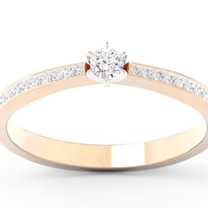 Pierścionek zaręczynowy z różowego i białego złota z brylantami CP-2510PB