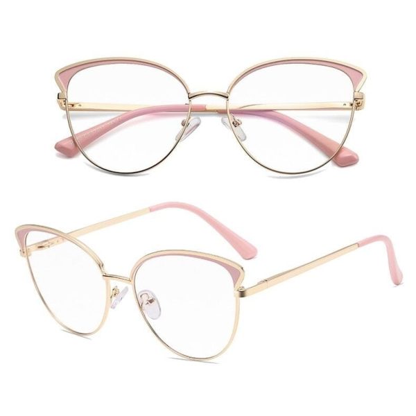 Okulary kocie do komputera damskie z filtrem BLUE Light zerówki Flex 25100B