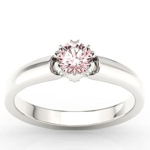 Pierścionek zaręczynowy z białego złota z morganitem BP-2140B