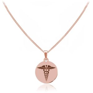 Naszyjnik Kadyceusz Wąż Eskulapa ze srebra pr. 925 - rose gold