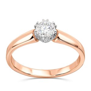 Pierścionek zaręczynowy z różowego i białego złota z brylantem 0,30ct F/VVS1 BP-2130PB-D