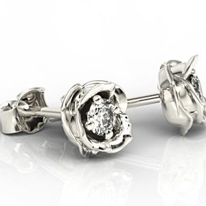 Kolczyki z białego złota z diamentami LPK-4221B