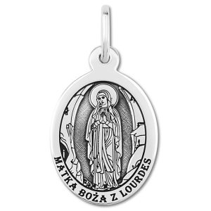 Medalik srebrny z wizerunkiem Matki Bożej z Lourdes _01
