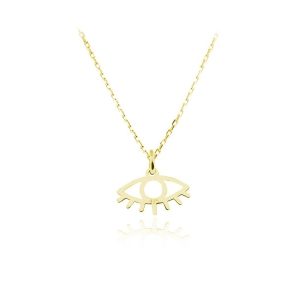 Naszyjnik srebrny Oona z okiem - 24k złocenie