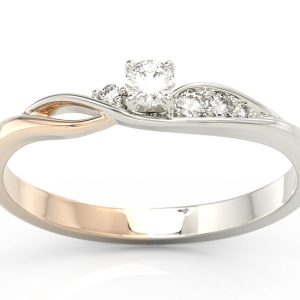 Pierścionek z białego i różowego złota z brylantami BP-7810BP