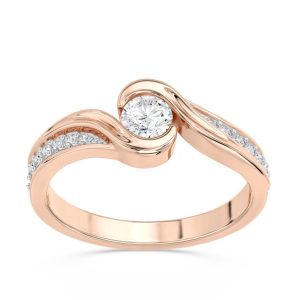 Pierścionek z różowego złota z brylantami 0,39 ct wzór BP-28P-R