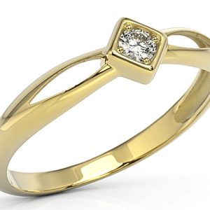 Pierścionek z żółtego złota z brylantem BP-6410Z
