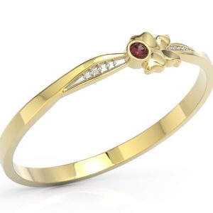 Pierścionek motylek z żółtego złota z czerwoną cyrkonią BP-89Z-R-C