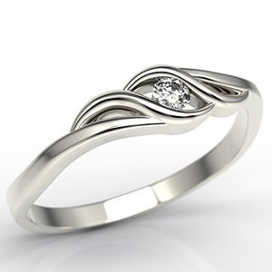 Pierścionek zaręczynowy z białego złota z brylantem LP-9306B