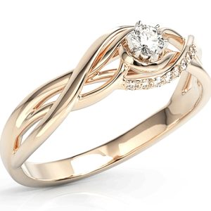 Pierścionek z różowego złota z brylantami BP-71P