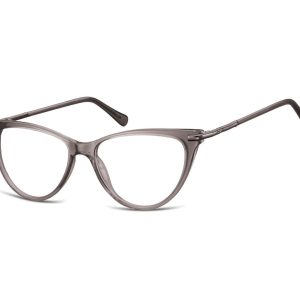 Okulary zerówki korekcyjne Kocie Oczy damskie AC1E szare transparentne