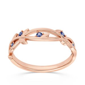 Pierścionek z różowego złota z szafirami CP-61P