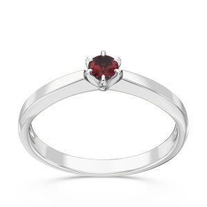 Pierścionek zaręczynowy z białego złota z granatem CP-2410B