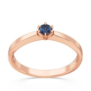 Pierścionek zaręczynowy z różowego złota z szafirem CP-2410P