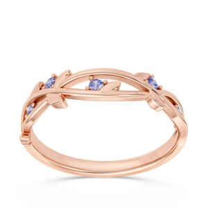 Pierścionek z różowego złota z tanzanitami CP-61P