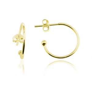 Kolczyki koła Edvige II - 1,5 cm - 24k złocenie