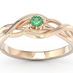Pierścionek z różowego złota ze szmaragdem BP-72P-SZM