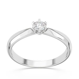 Pierścionek zaręczynowy z białego złota z brylantem, model AP-3616B