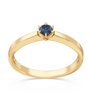 Pierścionek zaręczynowy z żółtego złota z szafirem CP-2410Z