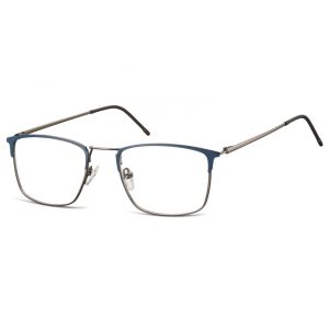 Oprawki korekcyjne zerówki okulary męskie prostokątne 893B grafitowy + granatowy