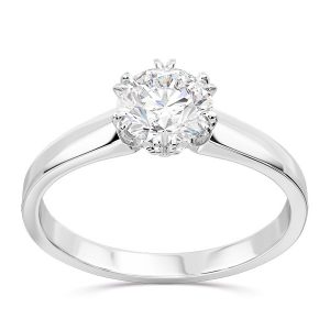 Pierścionek ze złota z brylantem 0,80ct G/Si1, z białego złota BP-2180B