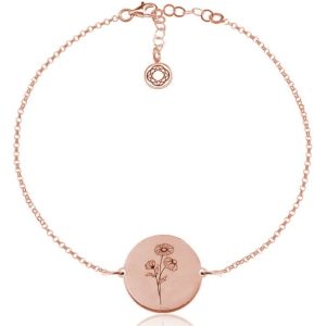 Kwiaty Polskie - Bransoletka z Rumiankiem rose gold - Grawer
