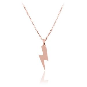 Naszyjnik błyskawica srebro pr. 925 - rose gold