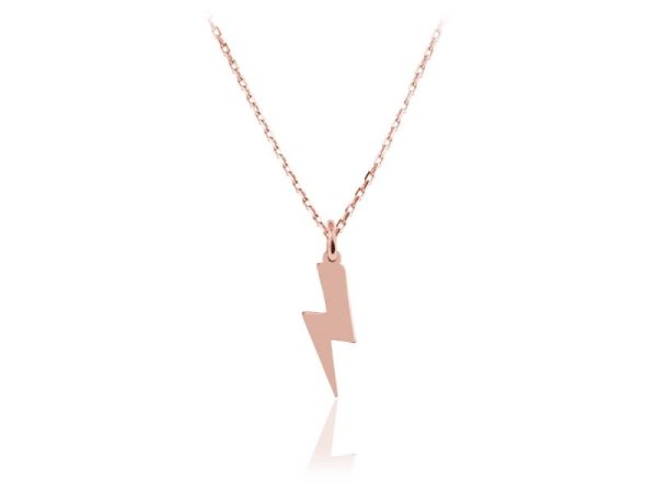 Naszyjnik błyskawica srebro pr. 925 - rose gold